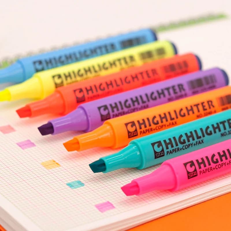 8 colori STA 3240 Pennarello a testa singola Penna a testa Penna per appunti Pennarello per infasi Marcatura Evidenziatore artistico per studenti