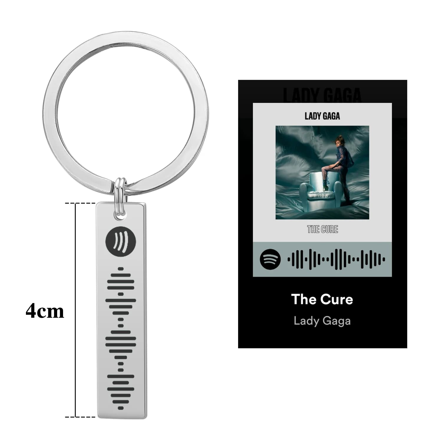 Custom Code Favorite Song Keyring Music Teacher For Women Keyring Stainless Steel Engraving Custom Laser Jewelry Spot