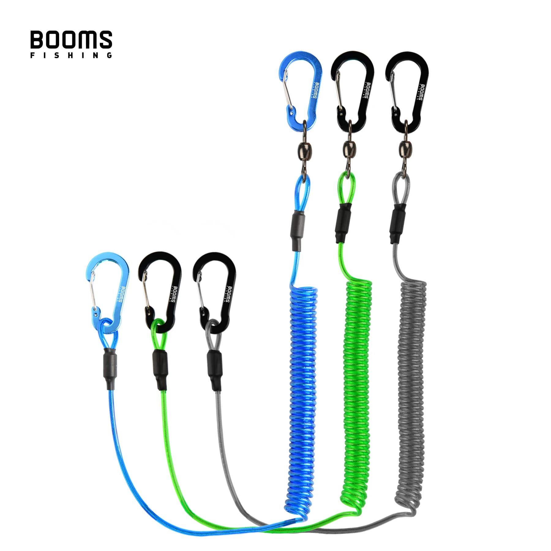 Booms Fishing T02 Cordino da pesca resistente da 2 m per corde da barca con moschettone da campeggio Chiusura sicura Accessori per attrezzi da pesca