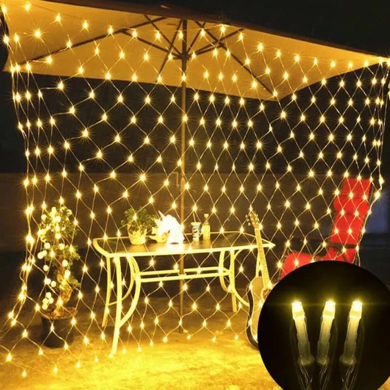 4mx6m 2mx3m 1.5mX1.5m Ghirlande di Natale LED String Christmas Net Light Fata Xmas Party Garden Decorazione di nozze Tenda di luce