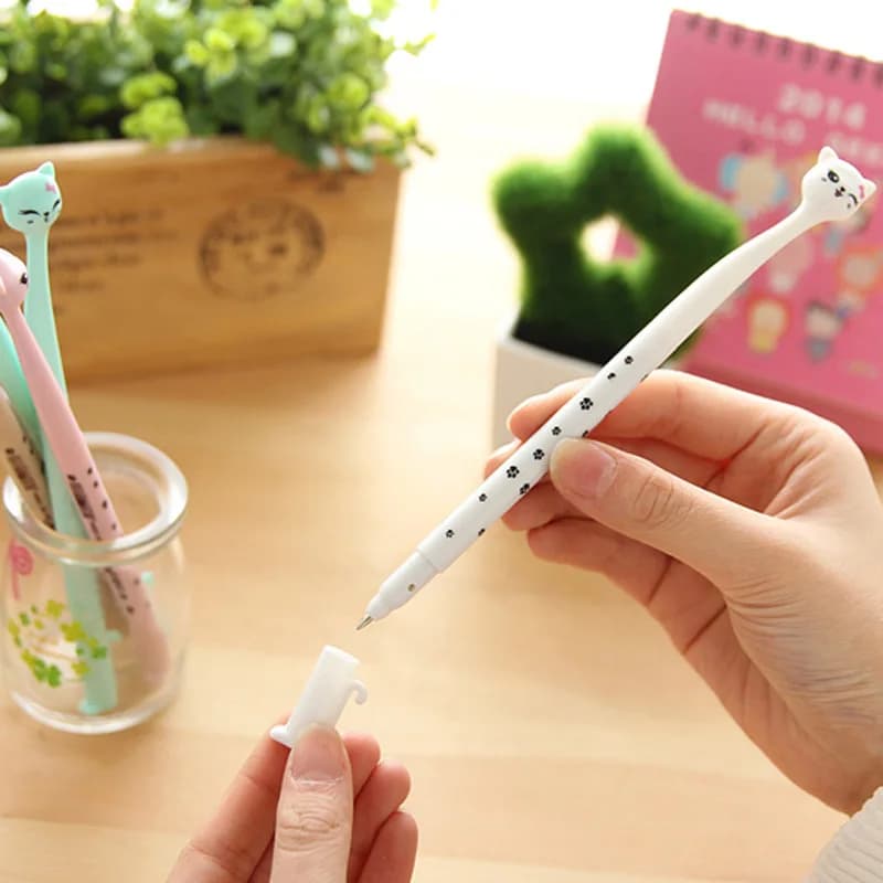 1 pz casuale corea creativo gatto Gel penna carino cancelleria in stile giapponese per bambini materiale scolastico di moda penne per scrivere