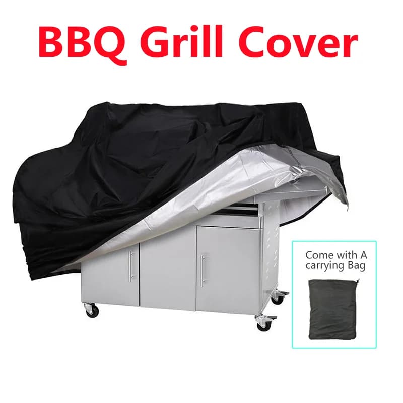 190T210D Black Waterproof BBQ Cover,BBQ Accessories Outdoor Grill Cover Anti Dust Rain Gas Charcoal Electric Protective Hood