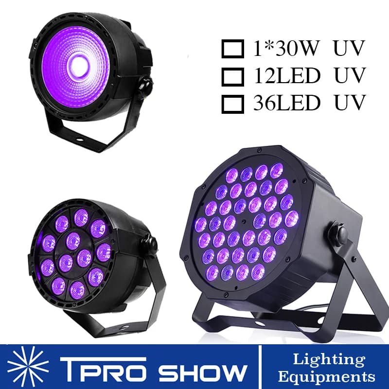 Luce da discoteca UV LED ultravioletti Strobe Dimming Mini luci da palco Lampada viola Proiettore DMX Blacklight per piccole feste Pub DJ Club