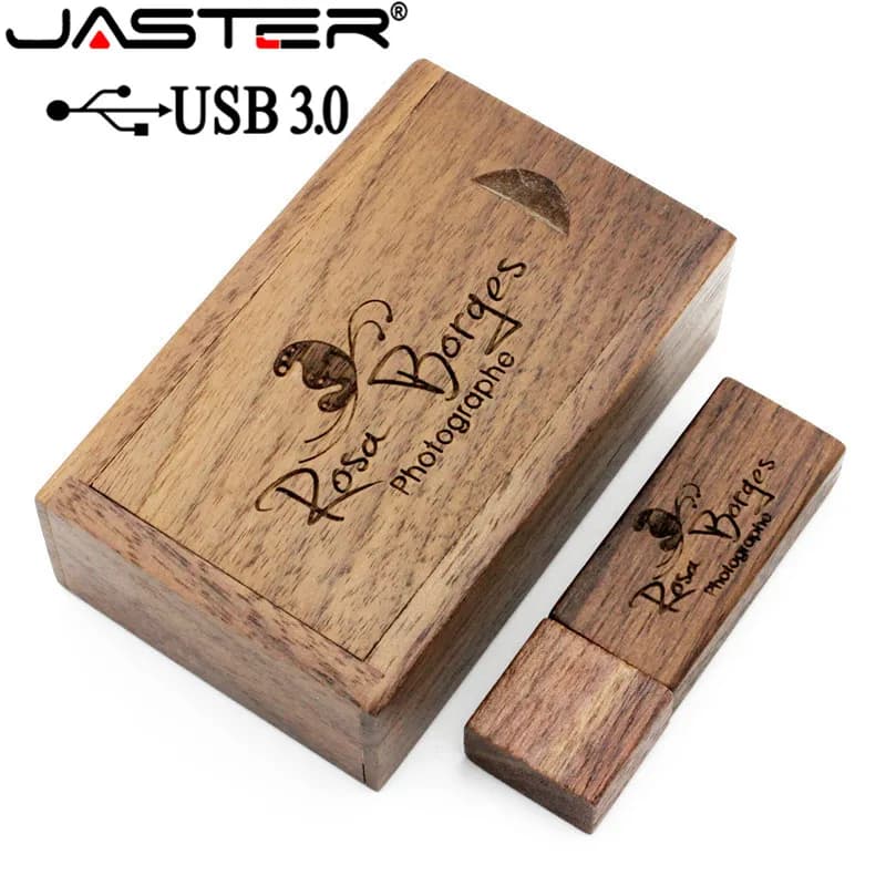 JASTER USB 3.0 + scatola Chiavetta USB in legno di acero pendrive 4 GB 8 GB 16 GB 32 GB 64 GB Chiavetta di memoria 1 PZ logo personalizzato gratuito