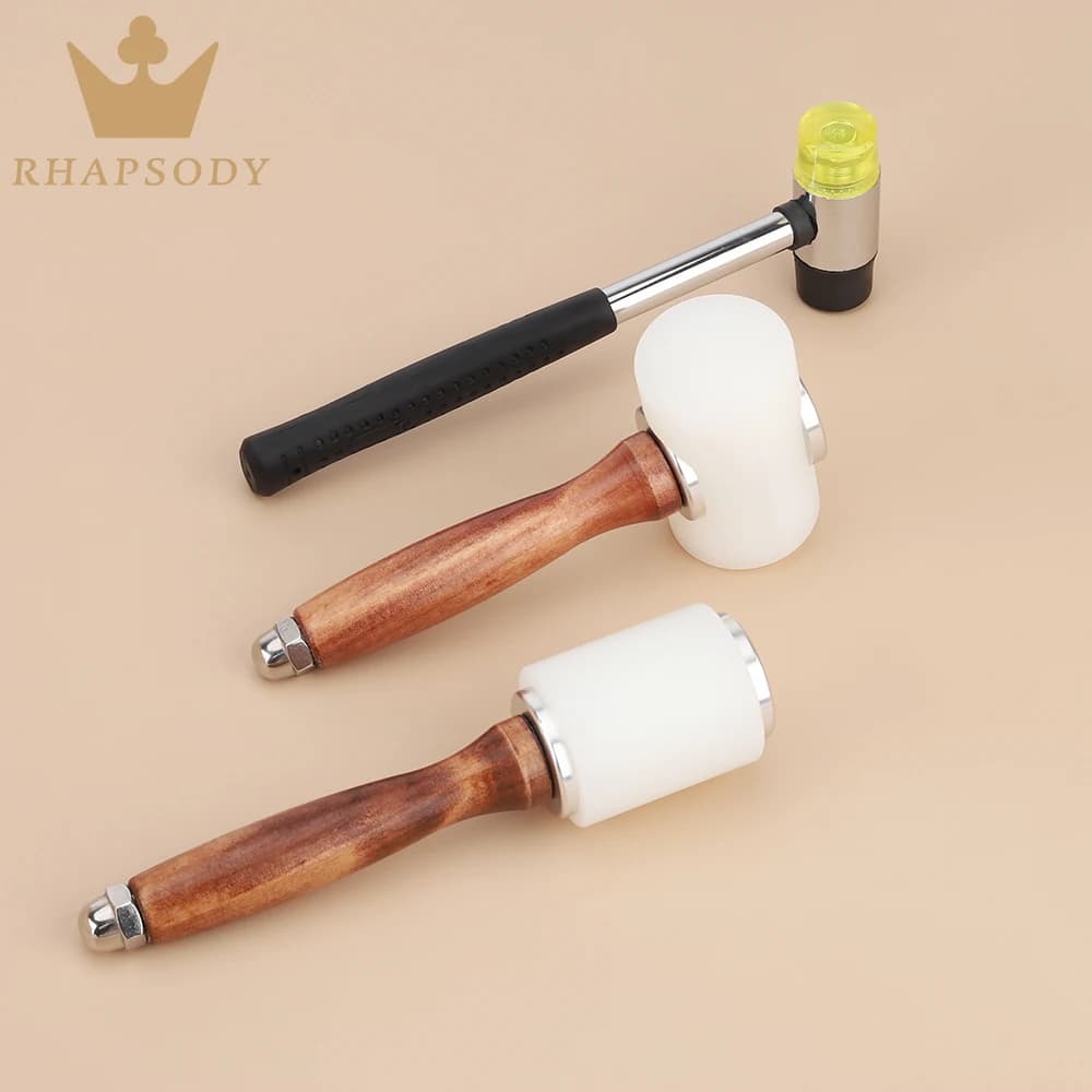 Martello da intaglio artigianale in pelle Pelle bovina Punzone Taglio Cucito Strumenti per la produzione di sella da lavoro fai-da-te Kit di strumenti e forniture artigianali in pelle