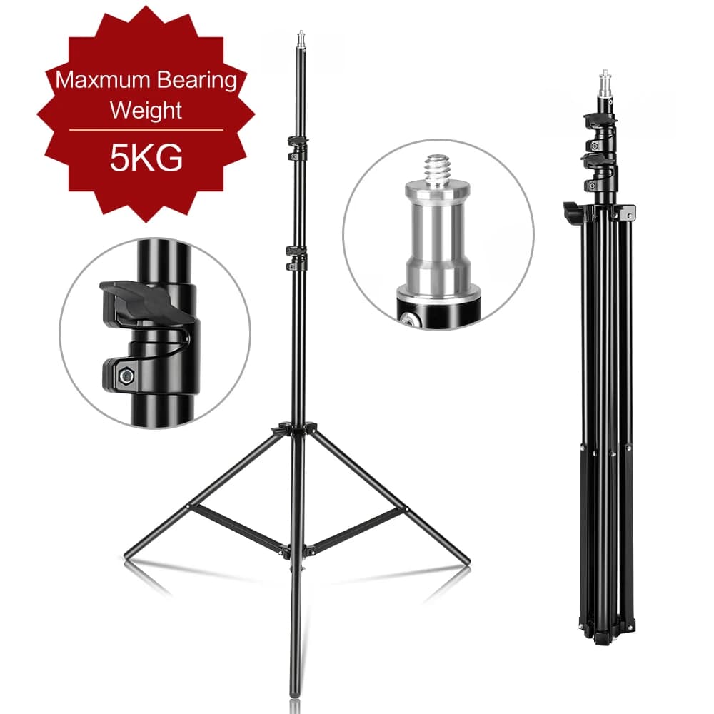 Tripod for photographic/dj lighting from 240 cm/7,9 feet with screw connection from 1/4 for softbox, green screen, umbrella, reflector, photo studio lighting