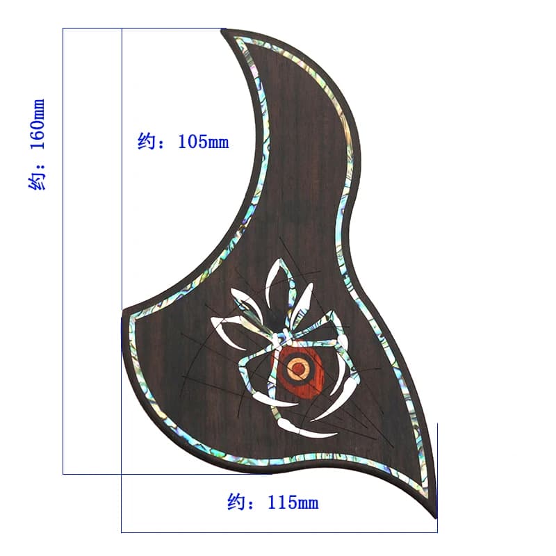 Folk Chitarra Acustica Pickguard Top Qualità di Auto-adesivo Guardia di Pick Autoadesivo per Accessori Per Chitarra In Legno di Palissandro intarsiato con shell