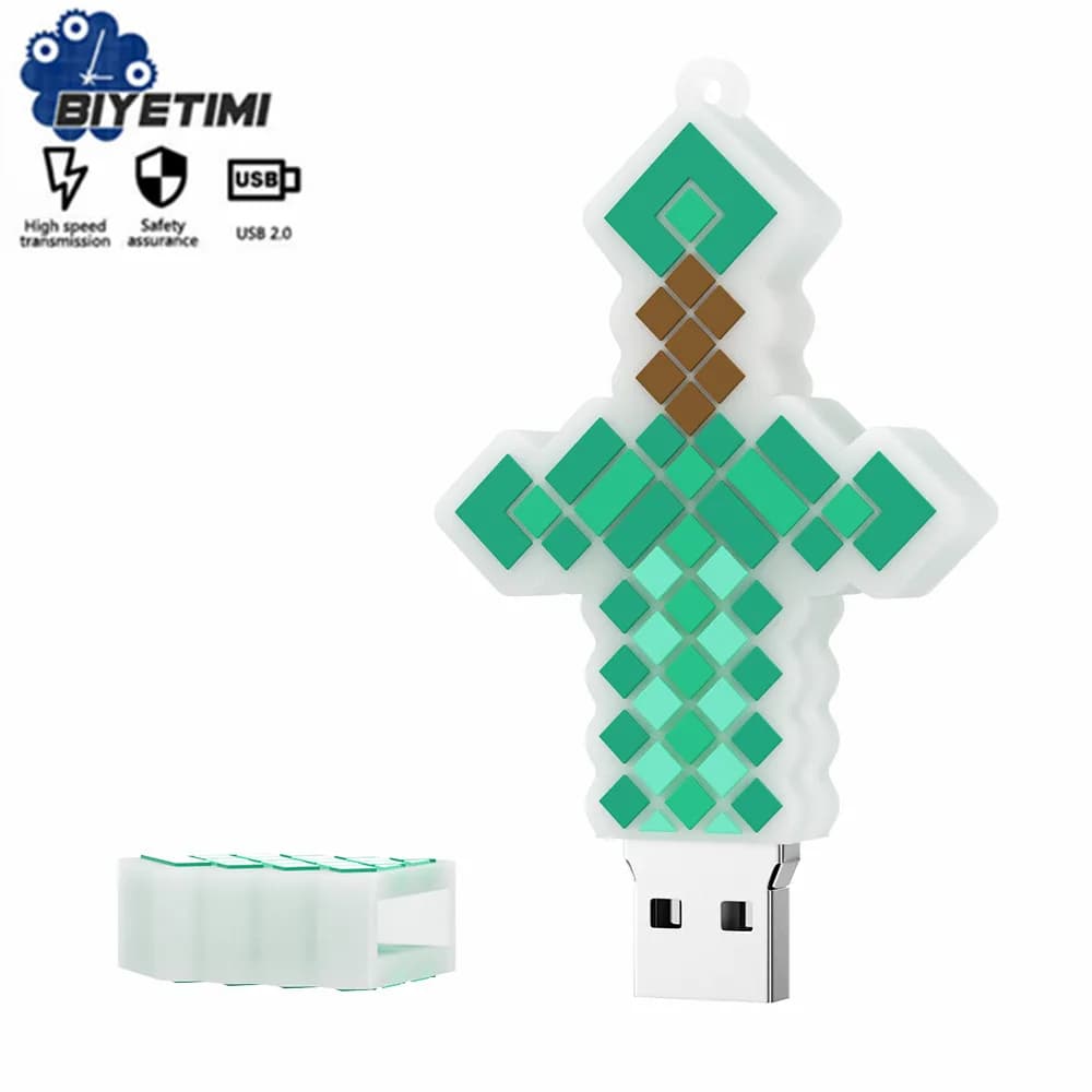 Biyetimi- chiavetta USB 128 GB USB 2,0 64 GB Cartoon spada in silicone pendrive 32 GB de regalo creativo 4 GB pen drive 8 GB 16 GB