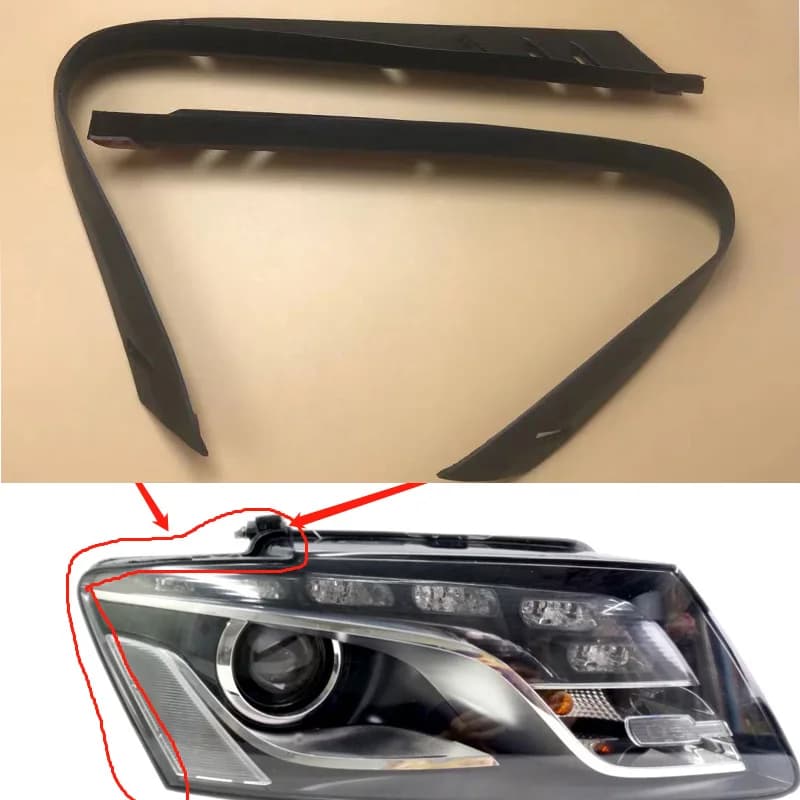 2X per Audi Q5 2010-2012 guarnizione in gomma per fari guarnizione per fari striscia decorativa per fari