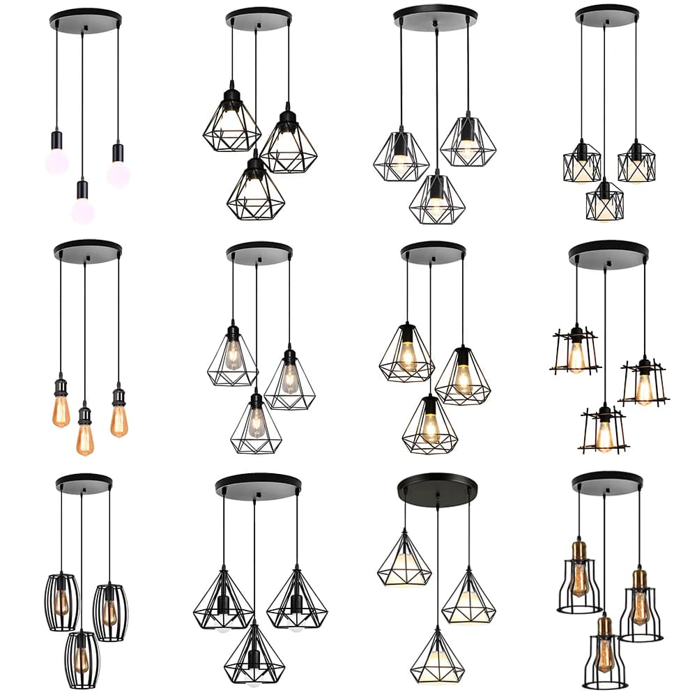 Lampadario moderno industriale a 3 luci lampada a sospensione in ferro verniciato striscia/disco lampade a sospensione a soffitto soggiorno cucina ristorante