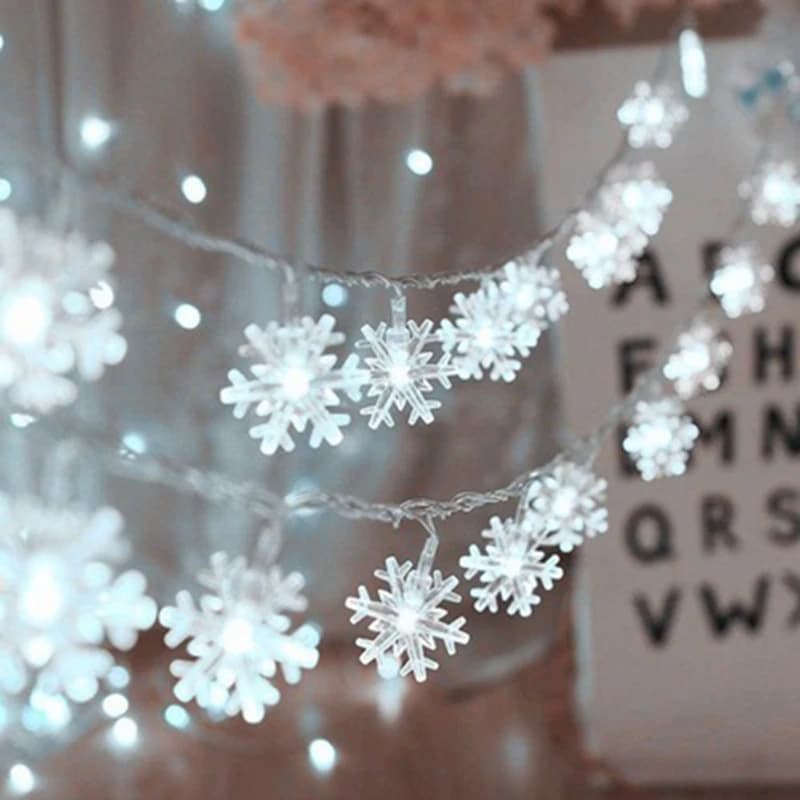 Fata di Natale Fiocco di neve LED String Light Ghirlanda Decorazione per la casa Natale Regali di Babbo Natale Ornamento di Capodanno