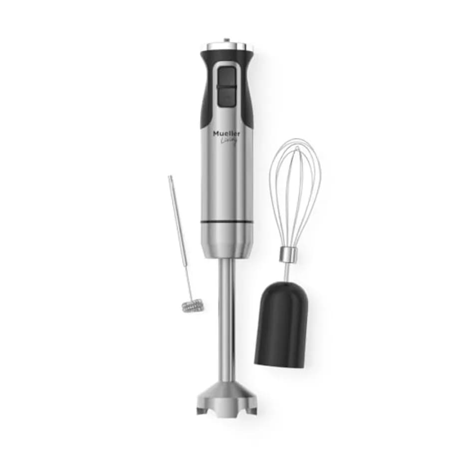 Frullatore a Immersione Living Ultra-Stick, Motore Potente da 500W, Impostazione Turbo a 8 Velocità, Include Asta Frullante, Frusta, Frusta per Latte