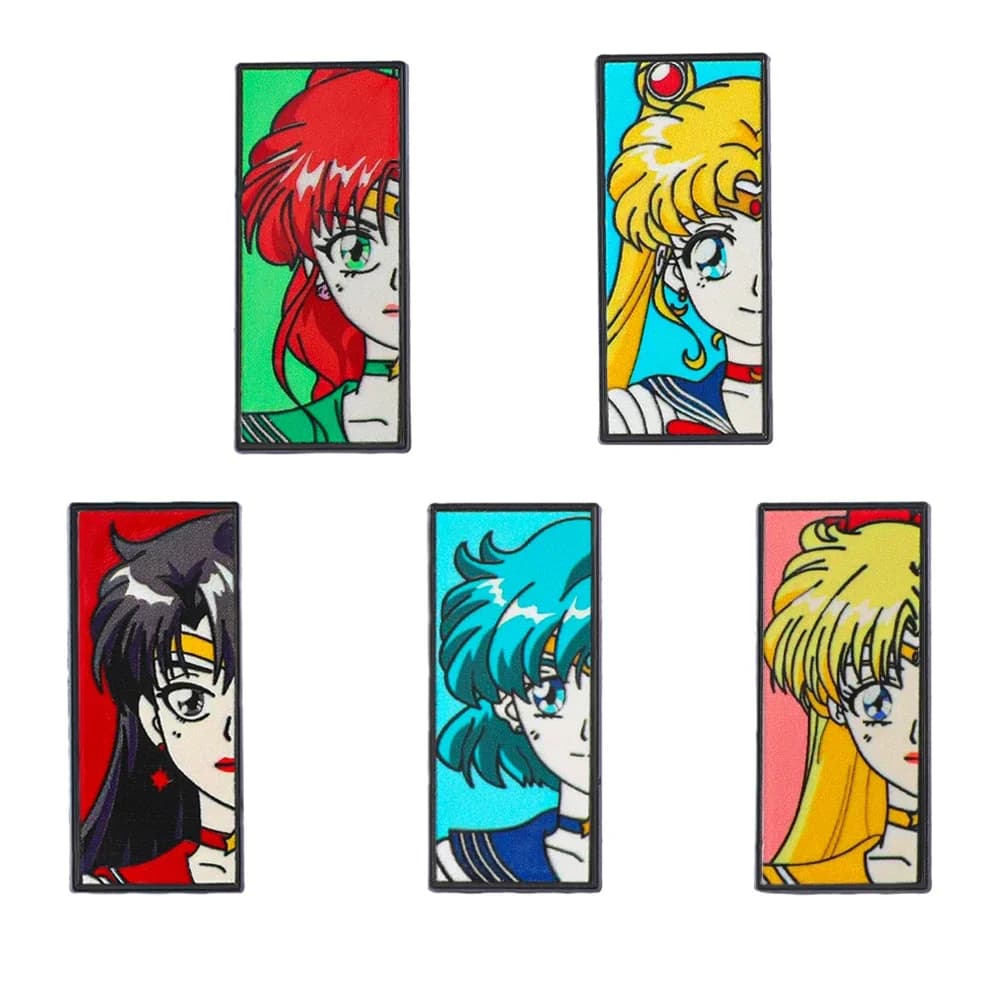 5 pieces brooch character anime girl magic creative brooch enamel badge metal jewelry backpack clothing accessories festive gift