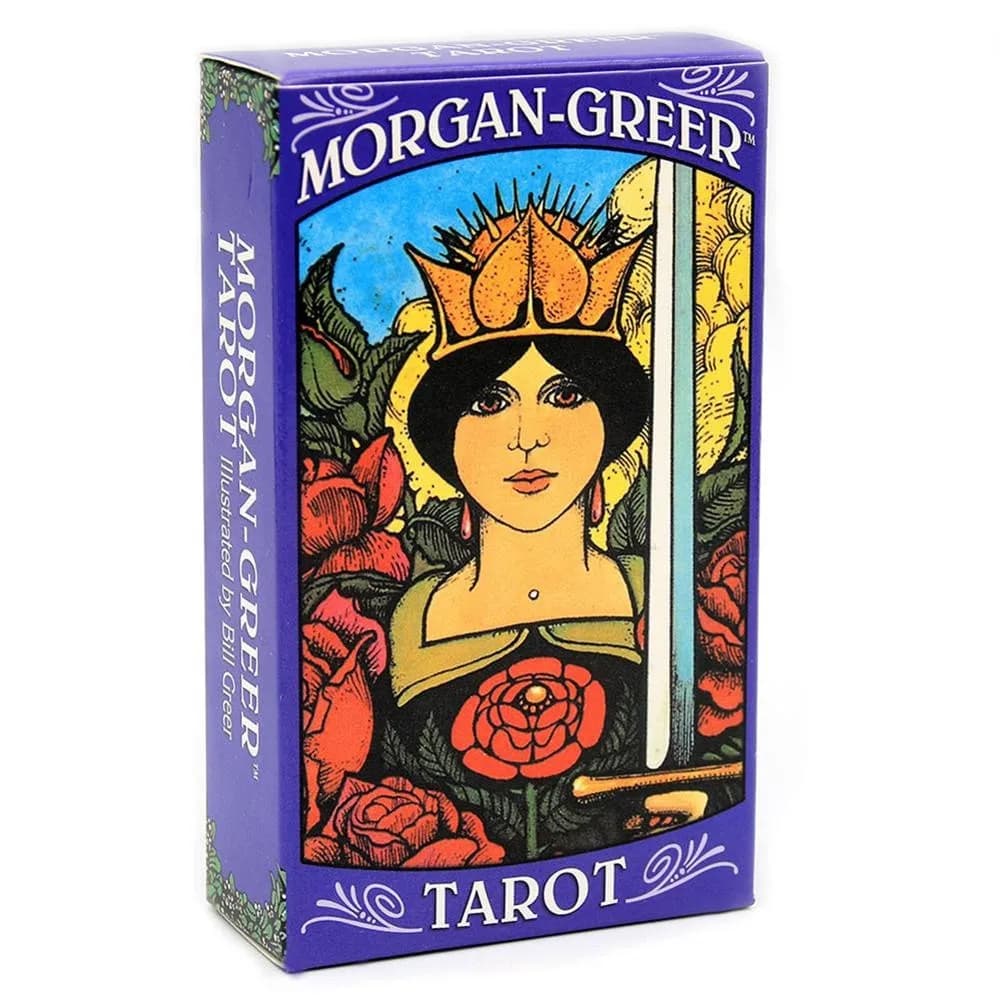 Mazzo di tarocchi Morgan Greer da 12 * 7 cm con guida per principianti, 78 carte di dimensioni standard