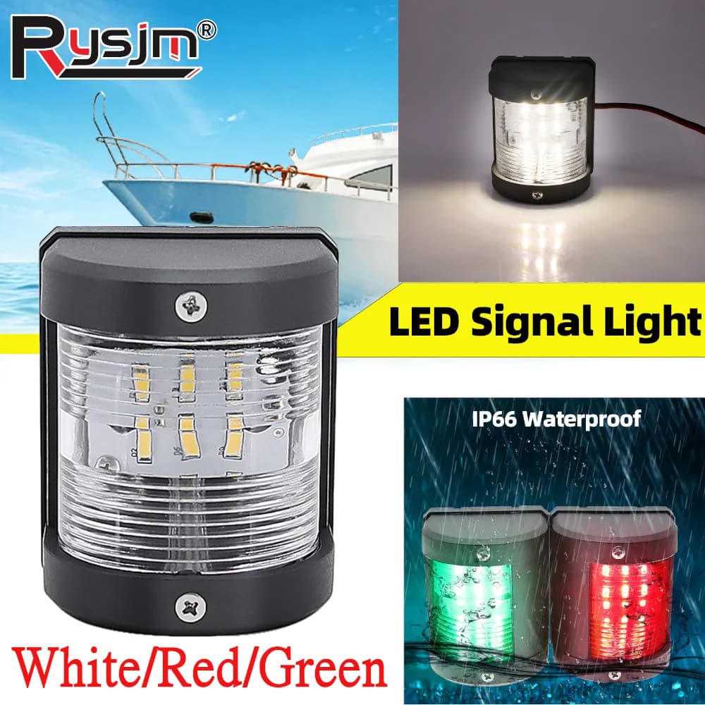 Luce di Ancoraggio Marina a LED, Luce di Navigazione per Barche, Impermeabile, Luce di Segnalazione per Yacht, Colori Bianco/Rosso/Verde