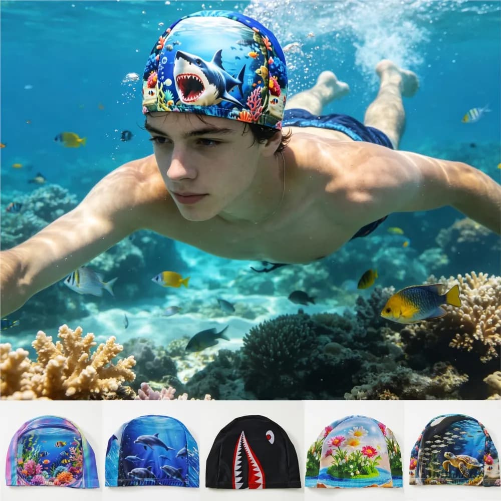 Cuffia da Nuoto Comfort-Fit, Elastica e ad Asciugatura Rapida, Perfetta per Adulti, Adolescenti e Bambini per Allenamento di Nuoto e Sport Acquatici