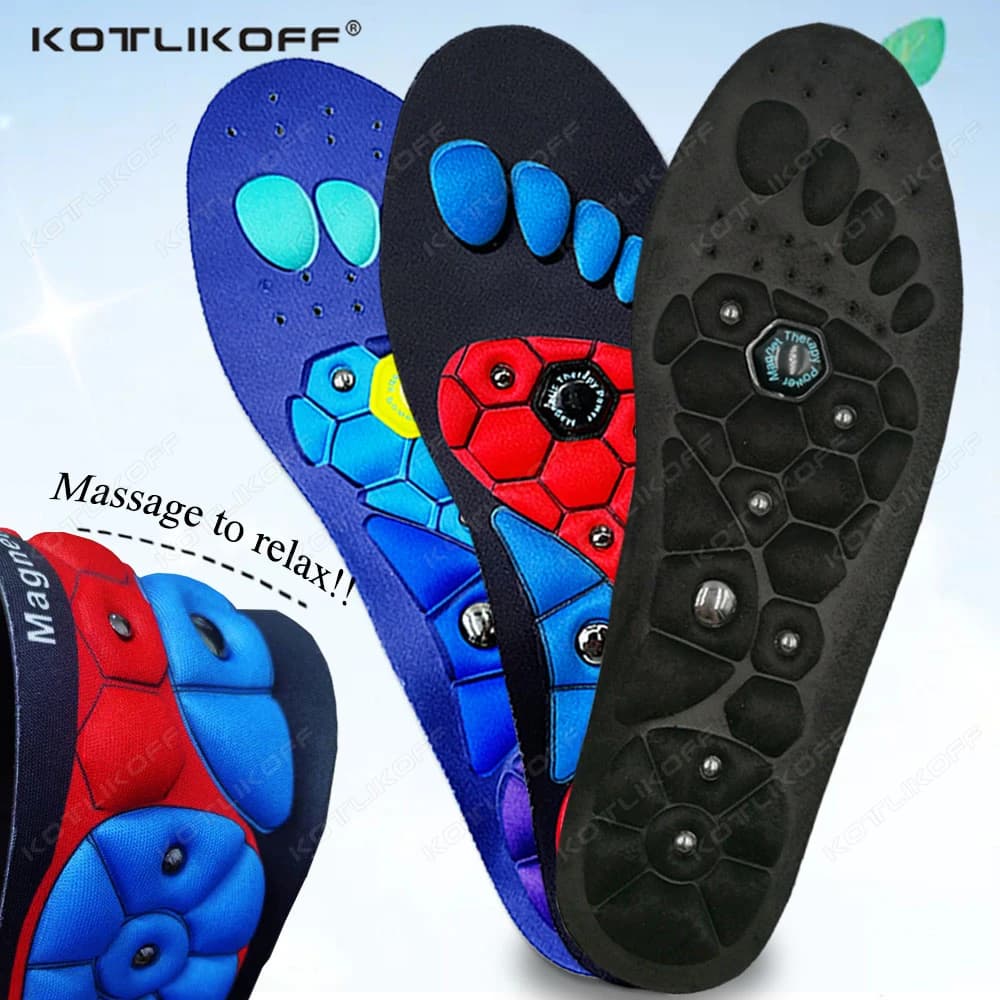 KOTLIKOFF 2 PZ Solette Magnetiche per Agopressione, Ammortizzanti per Sport e Corsa, Anti-Fatica, Supporto Arco Plantare, Cuscinetti per Scarpe, Cura dei Piedi