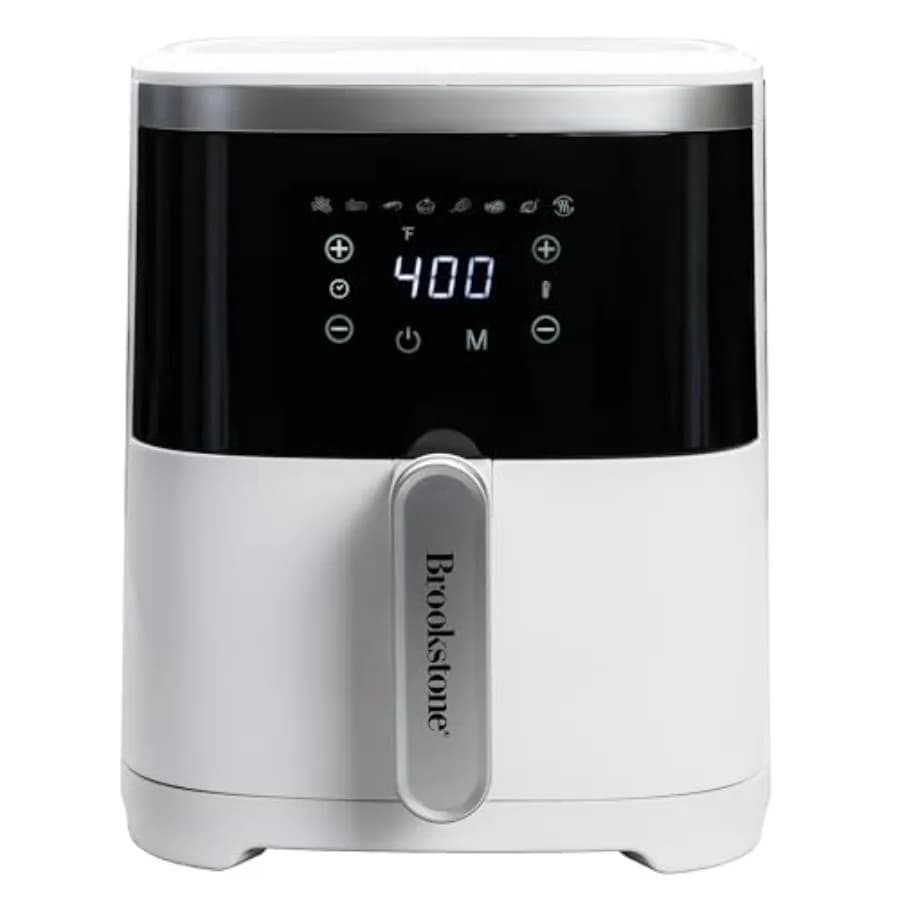Friggitrice ad Aria 4.5 Qt, 1300W, Grande Capacità con Display LED, 8 Programmi Preimpostati, Temperatura Regolabile, Elettrodomestico da Cucina Senza Olio per Cottura