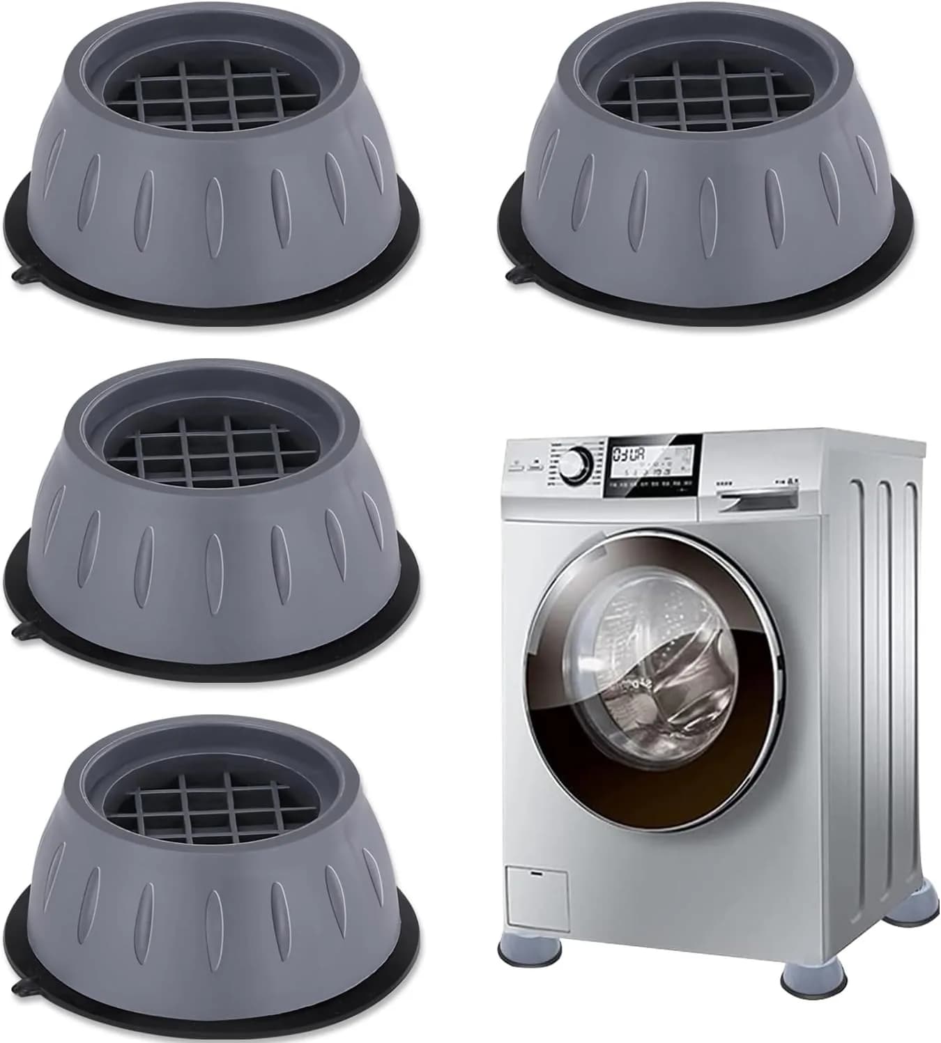 4Pcs Anti Vibration Pads for Washing Machine and Dryer Shock and Noise Cancelling Washing Machine Support Prevent Moving Shaking Walking Universal Size