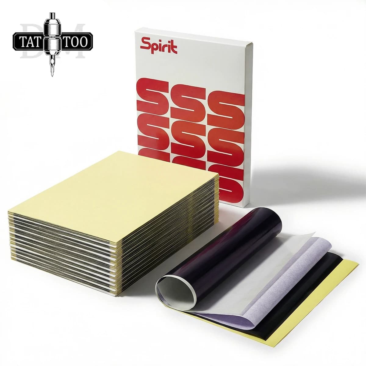 DMTATTOO 100/50/20/10PCS Spirit Tattoo Transfer Paper A4 Size Free Hand Thermal Copier Stencil Paper for Tattoo Transfer Machine