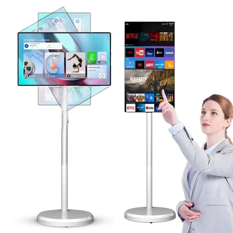 Interactive portable smart screen with Android LCD touch screen monitor Smart TV with mobile LCD display with support