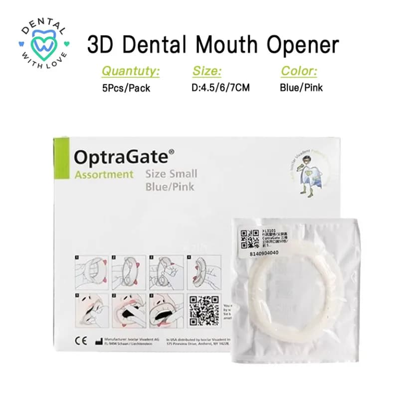 5 Pezzi Ivoclar OptraGate XL3015 Apri-Bocca Dentale 3D Senza Lattice, Divaricatore Labiale e Guancia, Supporto Intraorale per Sbiancamento Denti