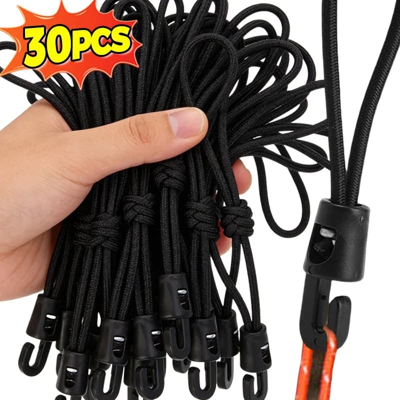 10/15/25cm Elastic Bungee Cable Adjustable High Elasticity Rubber Straps for Bags For Camping Car Tent Fixes With Hook