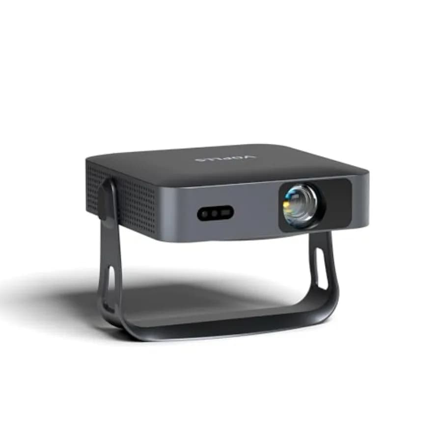 Mini Proiettore Smart 1080P con WiFi, Bluetooth, Autofocus e Correzione Keystone, Portatile per Esterni e Home Cinema, Colore Nero