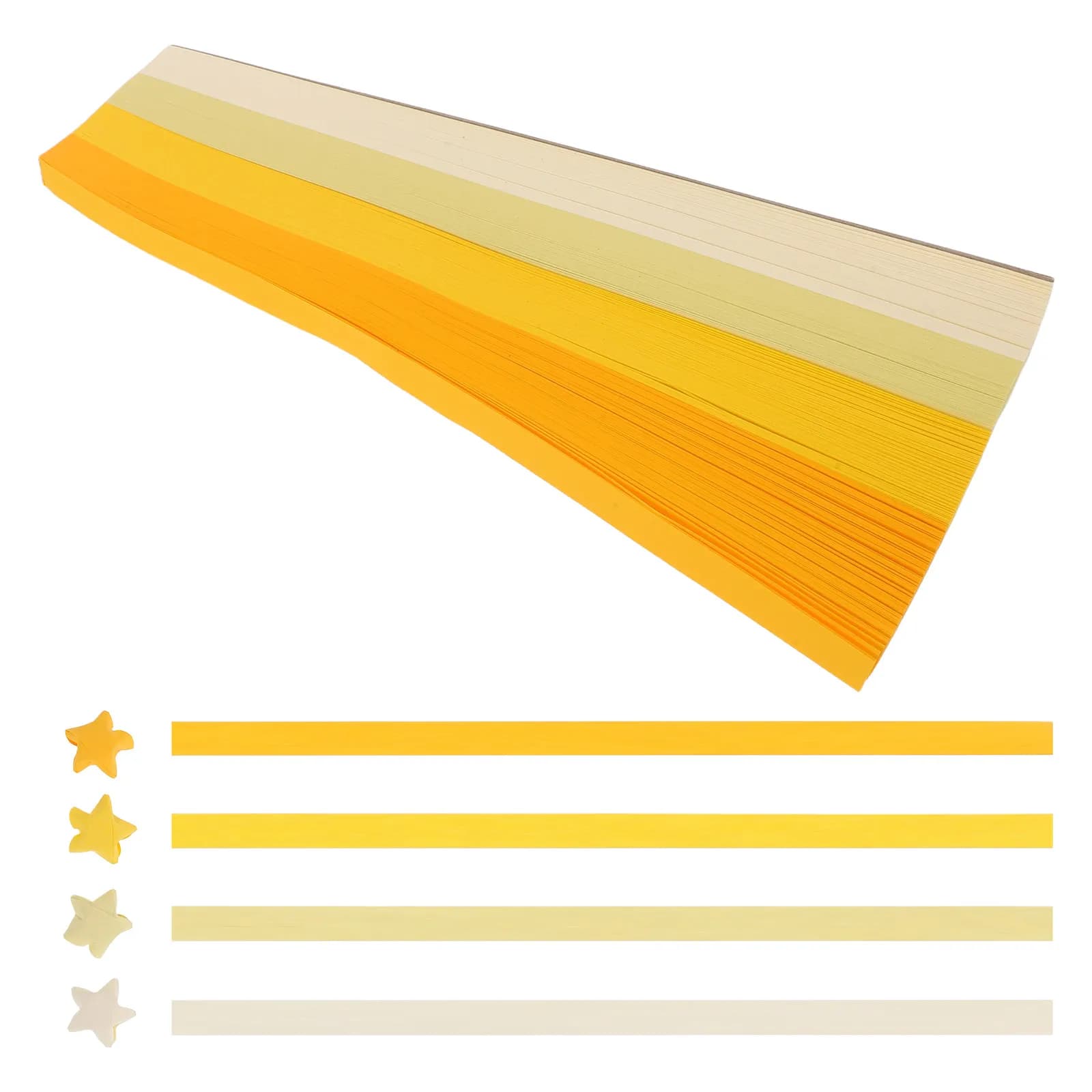 5400Pcs Star Paper Strips DIY Handmade Origami Paper Yellow Series Double Sided Colored Gradient for Crafts Folding Art