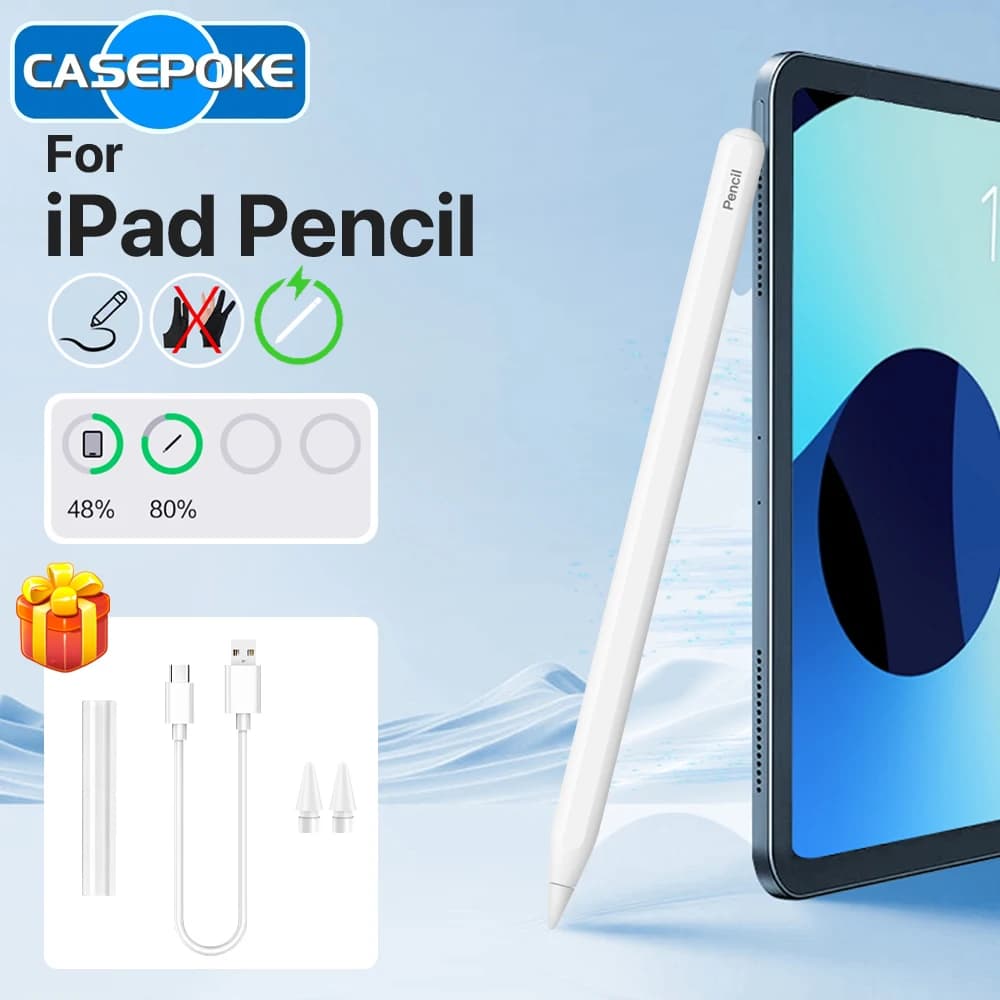 Stilo per Apple Pencil 2 con ricarica magnetica e rilevamento del palmo, compatibile con iPad Air 7 5 4 Pro 11 10.9 Mini 6, Accessori per iPad Pencil