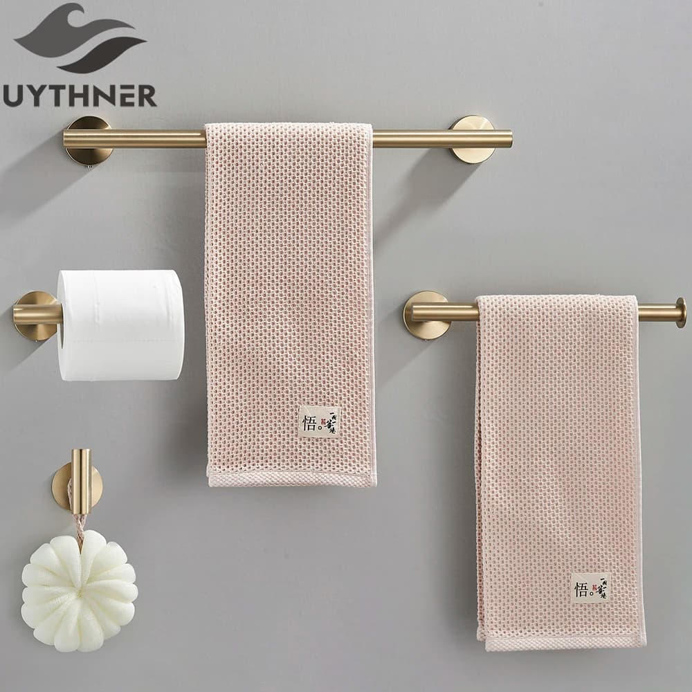 Uythner Set di Hardware per il bagno mensola a muro portarotolo di carta portarotolo appendiabiti portasciugamani Bar Rack anello accessori per il bagno