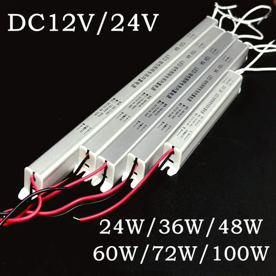 DC12V/24V Ultrathin Switching Power AC 220V LED Driver Power Supply For LED Strip 24W 36W 48W 60W 72W 100W Lighting Transformer