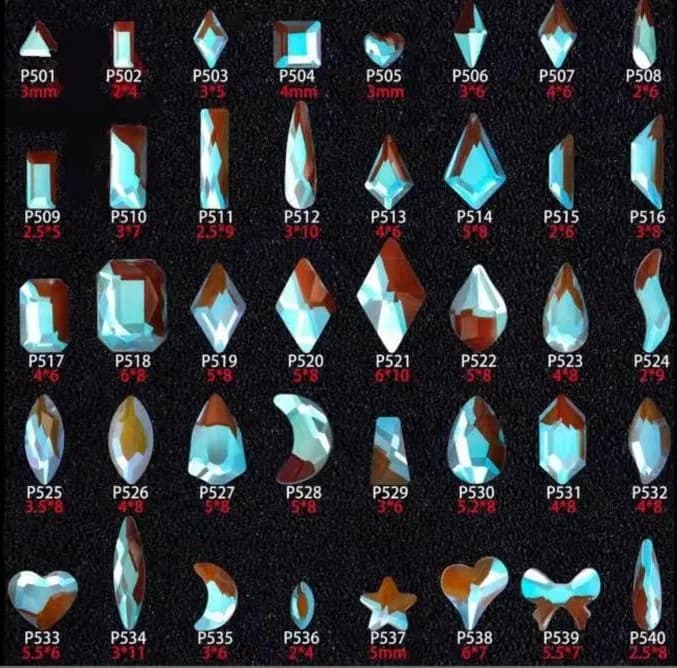 100 pezzi di aurora dorata a forma diversa di cristallo multicolore elegante strass 3D manicure decorazione per unghie gioielli con ciondoli