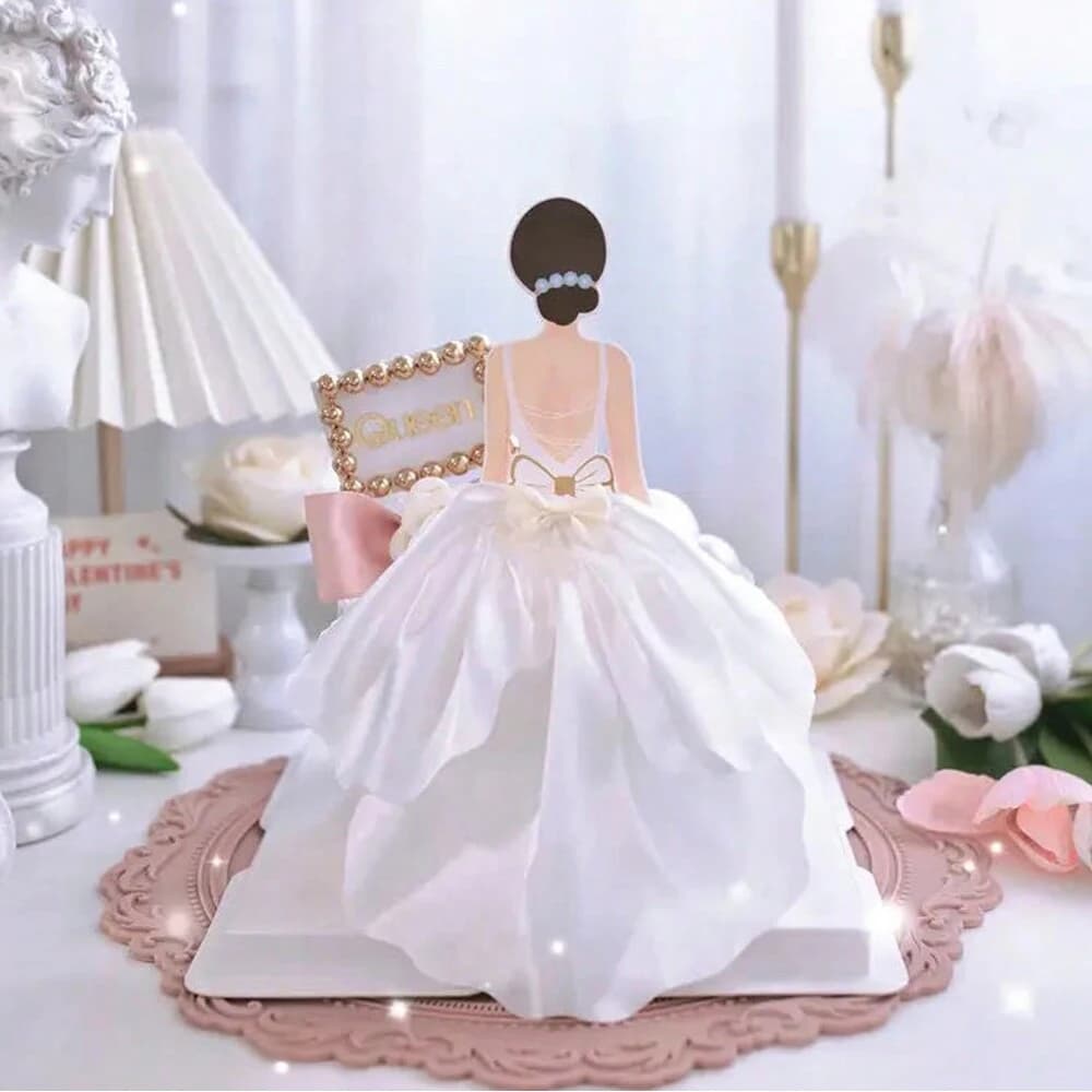 New retro silk gauze skirt cake topper girl decoration birthday cake happy mom's party supplies for Valentine's Day cake tools