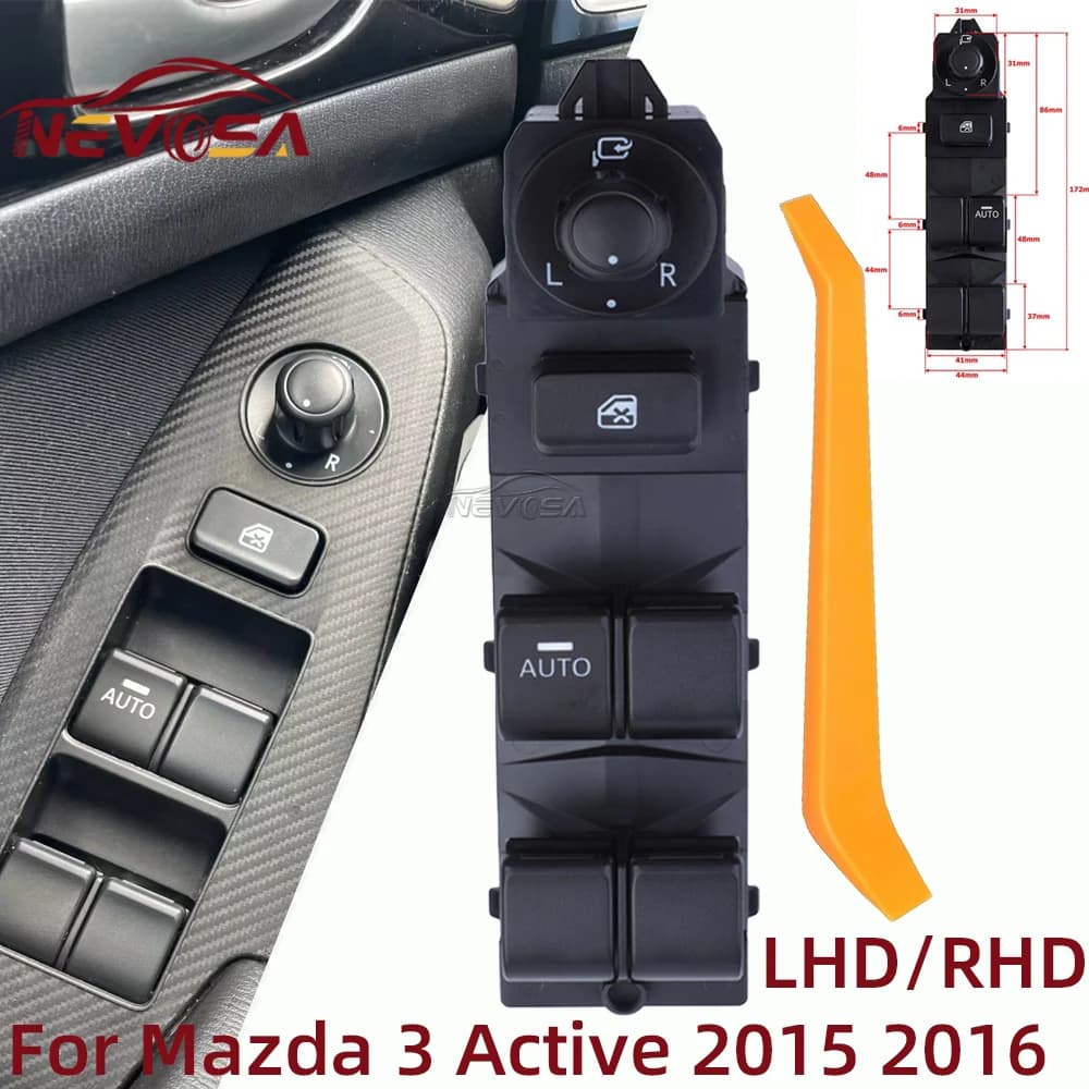 LH RH Per Mazda 3 Active 2014 2015 2016 Auto Elettrica Master Finestra di Potere Interruttore di Controllo Pulsante Regolatore KF33-66-350A KF2166350