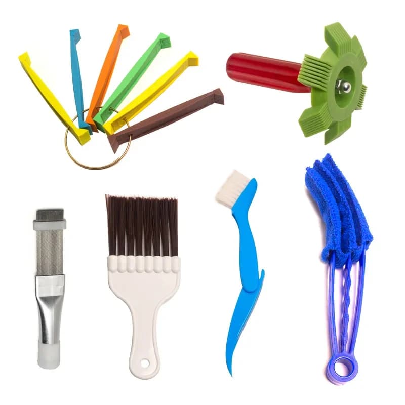 FCR6 Set di strumenti per pettine a pinna per condizionatore d'aria Raddrizzare evaporatore Spazzola per condensatore Condensatore Riparazione radiatore Set pulito per auto