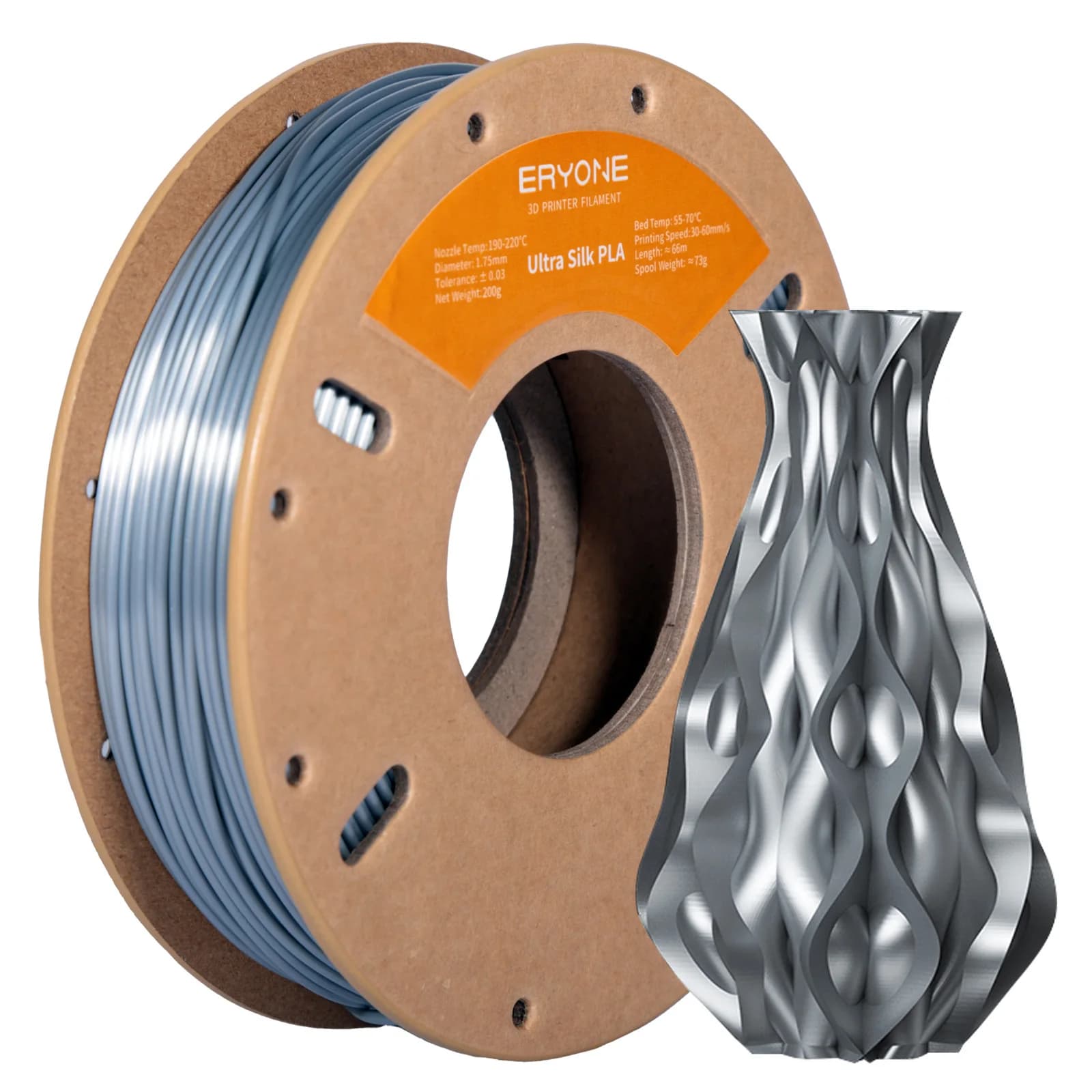 Eryone 200G Ultra SILK PLA 3D Printing Filament 3D 1,75 mm for 3D Printer and 3D Pen, 1 roll Fast Shipping Wholesale