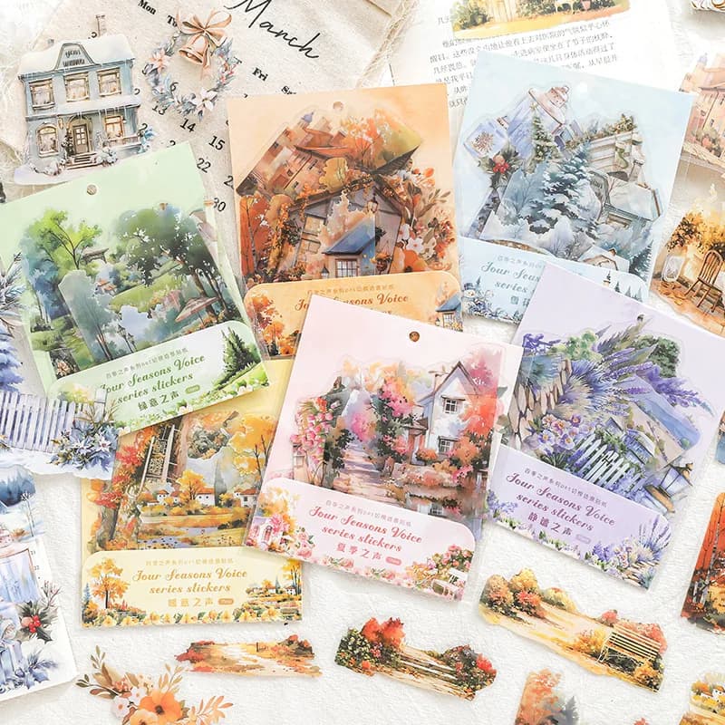 Mr. Paper, four season garden theme stickers, decorative stickers for albums, notebook, phone case, diary, collage material