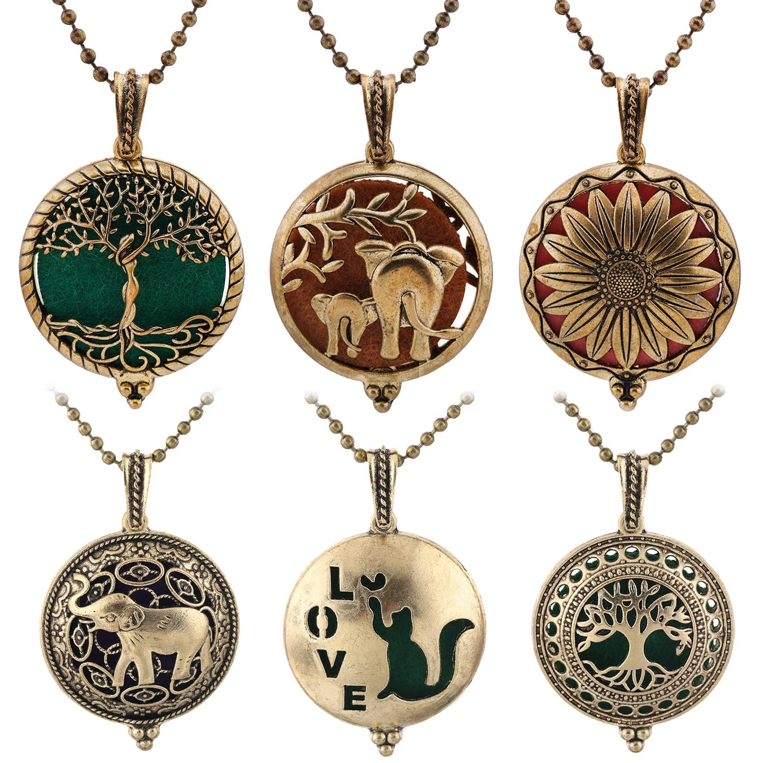 Popular Design Fashion Aromatherapy Necklace Scent Lotus Medallion Jewelry Diffuser Essential Oil Unisex Pendant for Dropshipping