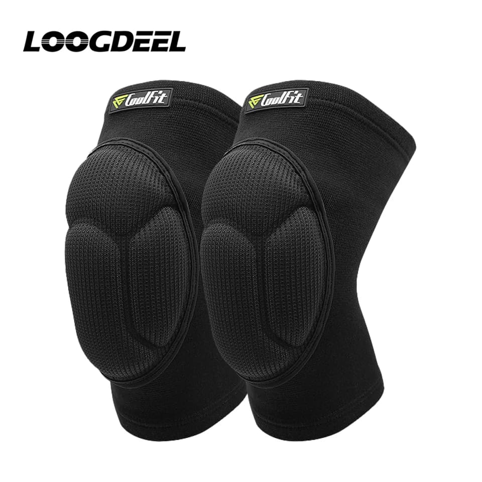 LOOGDEEL 1 paio di ginocchiere protettive calcio pallavolo sport estremi ginocchiere spugna spessa antiscivolo tutore per evitare collisioni