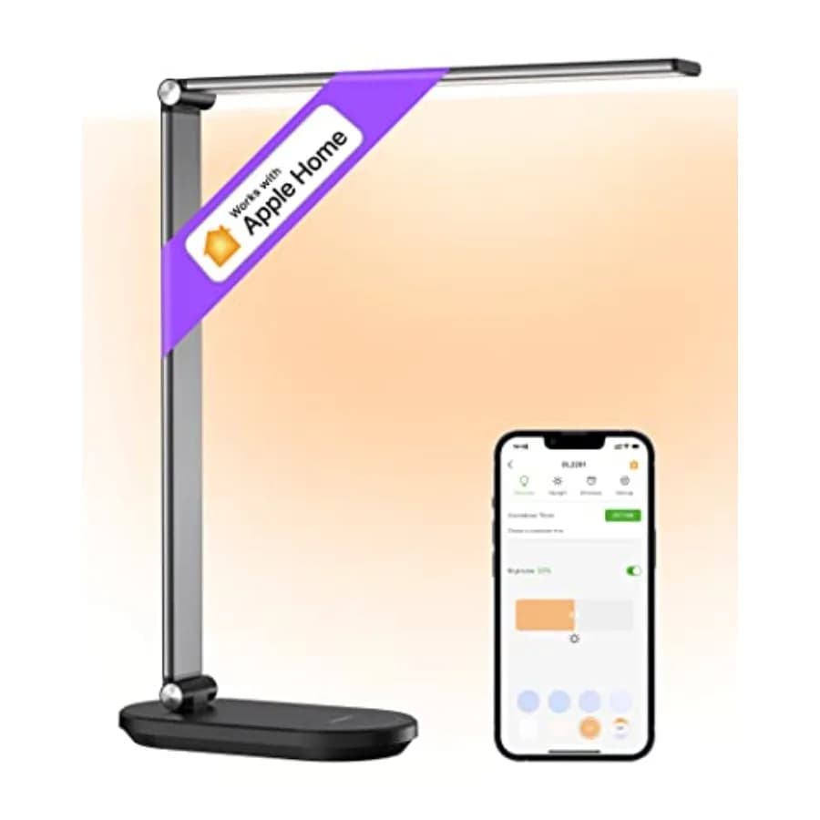 Lampada da scrivania, luce da scrivania a LED per la cura degli occhi, per casa e ufficio, compatibile con Homekit Alexa Google, luce da scrivania intelligente con regolazione continua dell'intensità luminosa