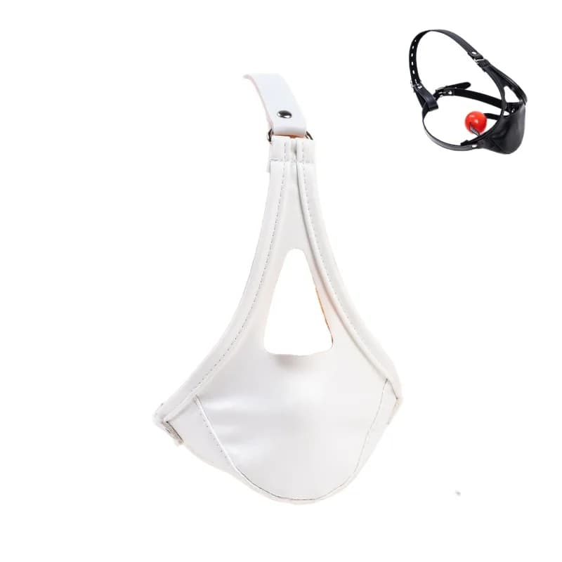 Adult Game Silicone Ball Gag with Fetish Nose Opening Harness Face Mask Oral Mouth Stopper for Couple BDSM Slave Cosplay Sex Toy