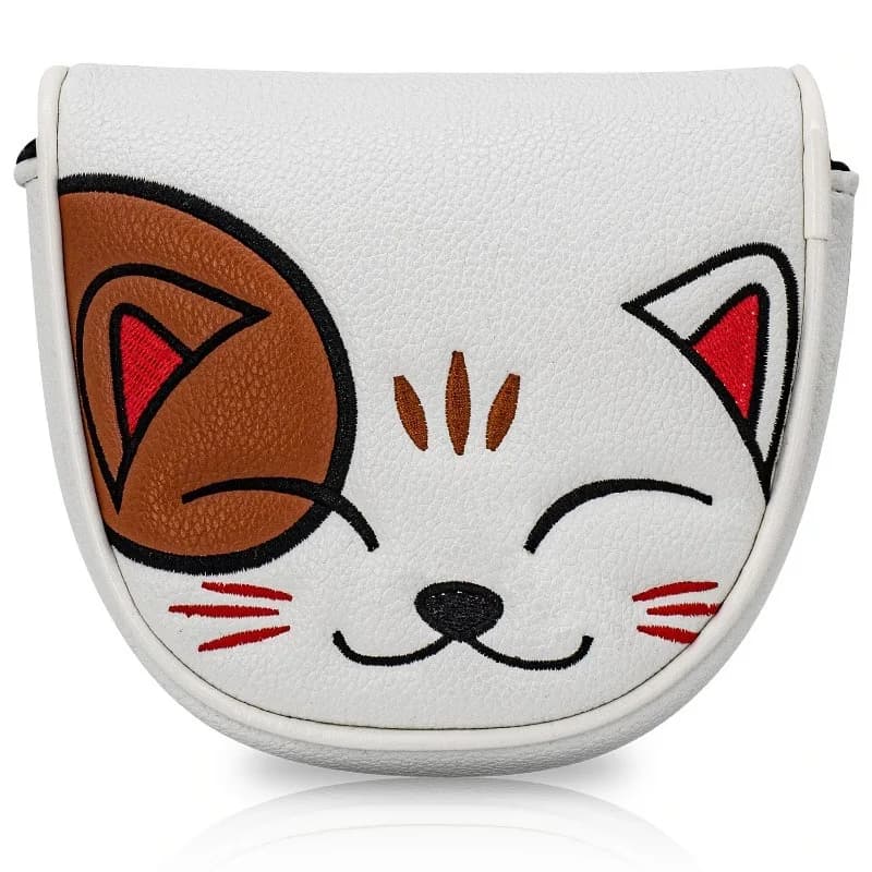 Copricapo per Putter da Golf - Maneki Neko (Portafortuna), Copertura Protettiva per Mazze, Materiale PU, Resistente ed Elegante, Copricapo per Mazze