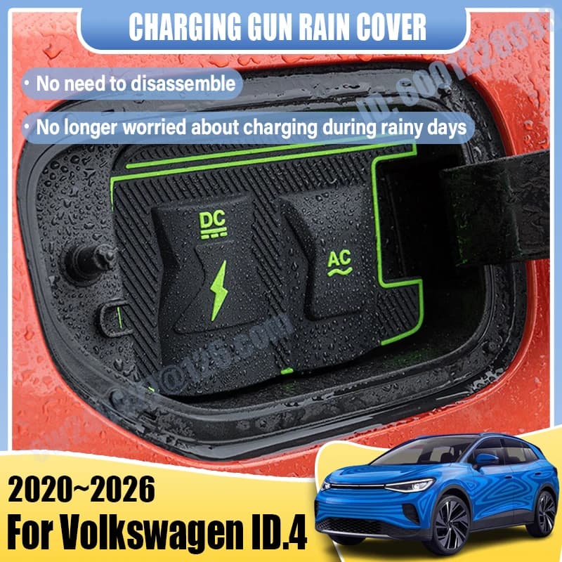 New Energy Car Charging Rain Cover For Volkswagen VW ID.4 Accessories 2020~2026 Auto Parts EV Charg Gun Waterproof Protect Cases