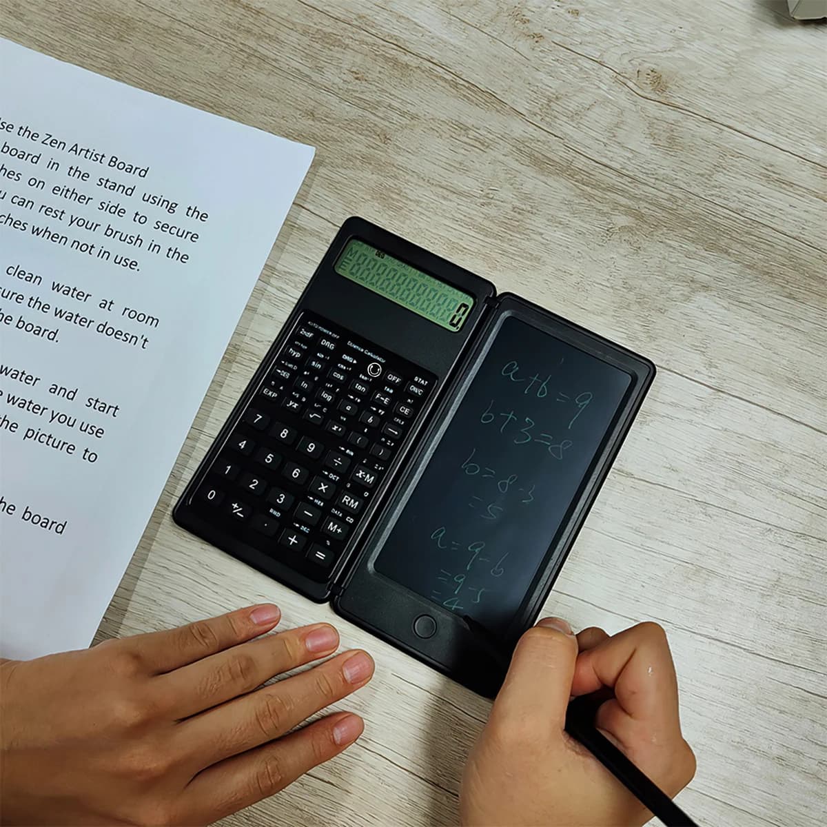 Calcolatrici scientifiche pieghevoli con tavoletta da scrittura da 6 pollici, grafico da disegno digitale per ufficio, scuola aziendale