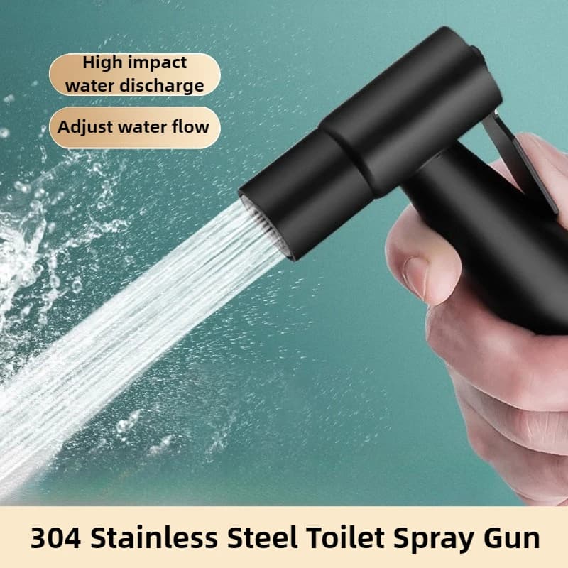 Rubinetto per WC portatile Spruzzatore Tenuto in acciaio inossidabile Pistola per spruzzatore Bidet a mano Spray Bagno Soffione doccia autopulente Rubinetto a mano