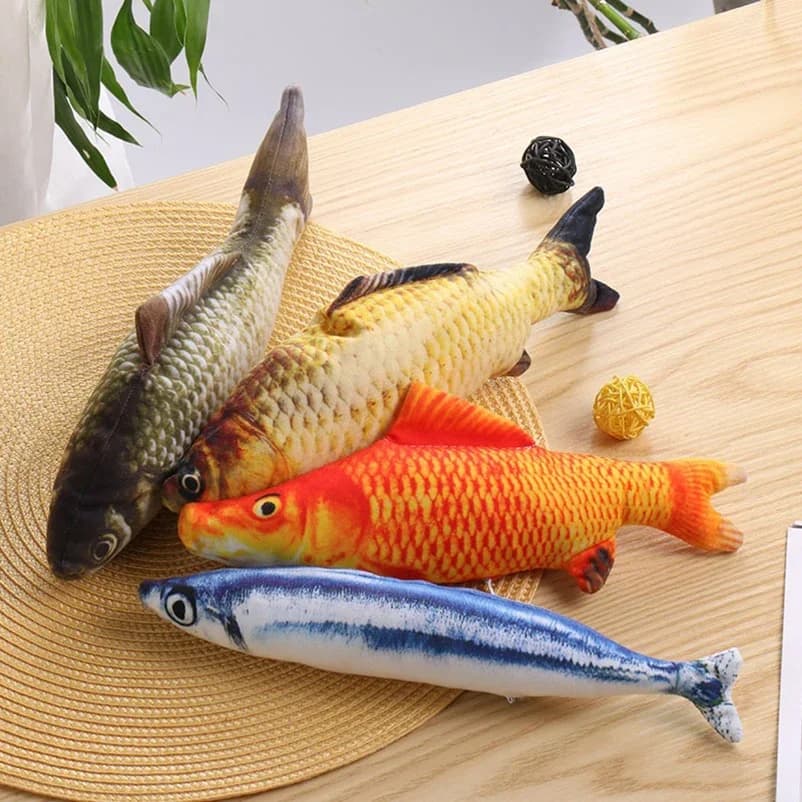 Hot selling cat teasing toys simulation fish tearing cat chewing toys supplies for fish cats Supply for pets