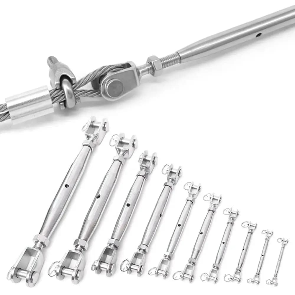 1 pz M5-M12 304 vite di sartiame marino in acciaio inox corpo chiuso ganascia tenditore bullone tenditore fune metallica morsetto di regolazione della lunghezza