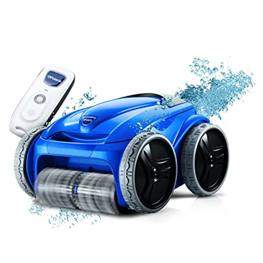 Robot Pulitore Automatico per Piscine Interrate fino a 60-70 Piedi, con Cavo Girevole, Telecomando e Funzione di Arrampicata su Pareti, Aspiratore Potente