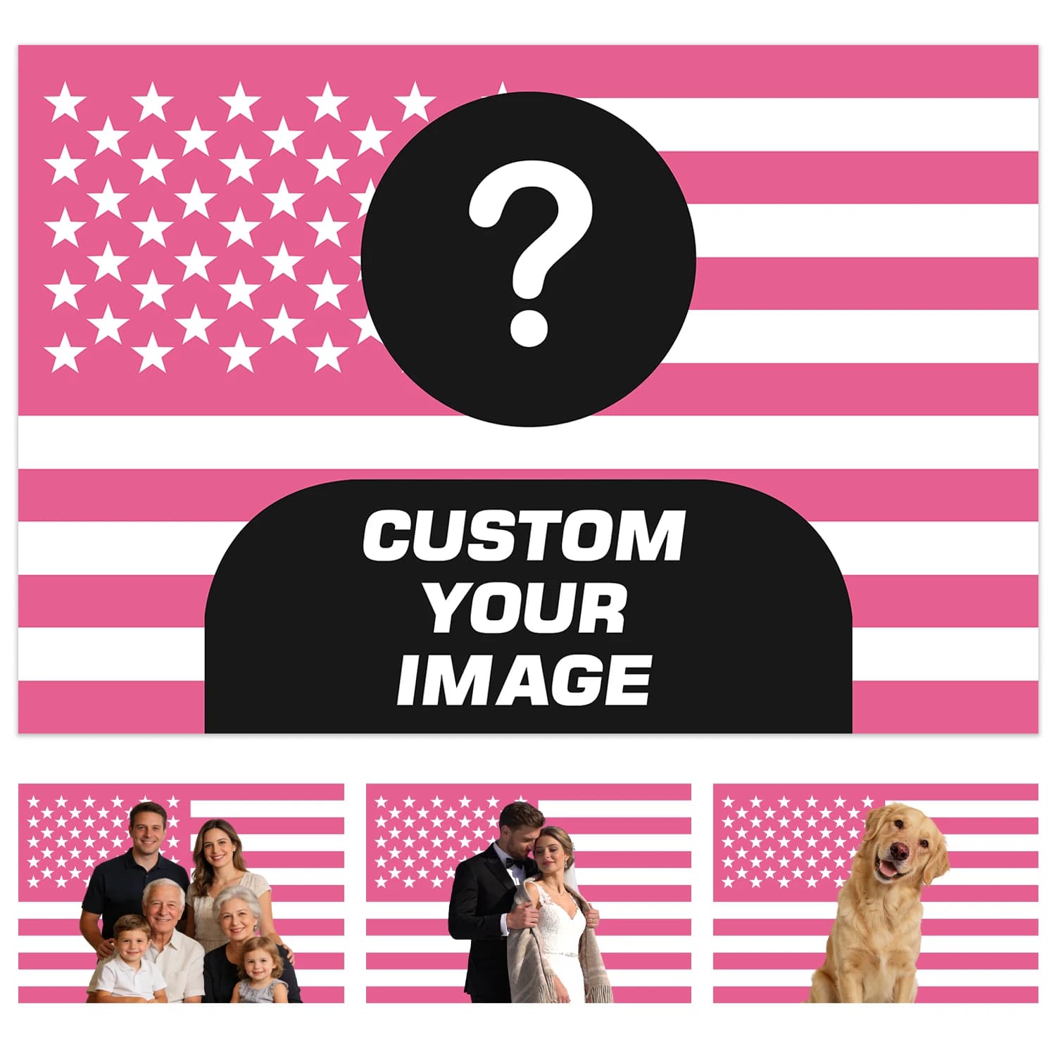 1 pezzo di tappeto personalizzato con bandiera americana e foto personalizzata, tappeto decorativo per la stanza, personalizzato per famiglia, animali domestici, idol